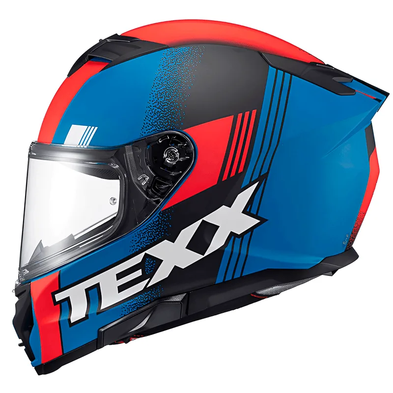 Capacete Texx Kaiman Track Vermelho Preto Azul Fosco 56