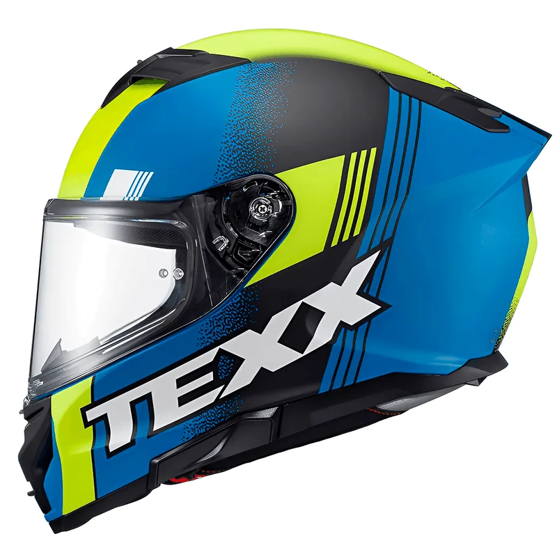 Capacete Texx Kaiman Track Verde Preto Azul Fosco 58