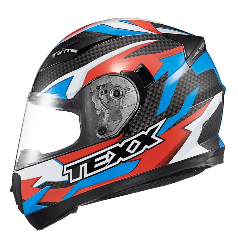 Capacete Texx Strike Ride Azul Vermelho Branco Preto 56