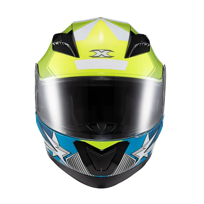Capacete Texx Strike Superstar Verd Azu Branc Bril 56 - Tlife Racing