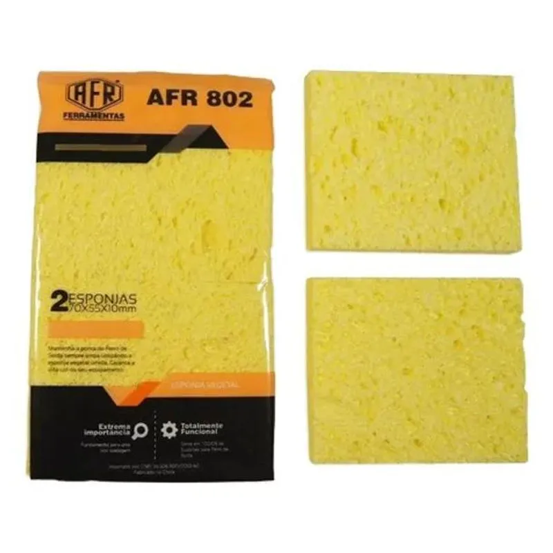 Esponja Vegetal Afr-802 Para Limpeza De Ponta Ferro De Solda