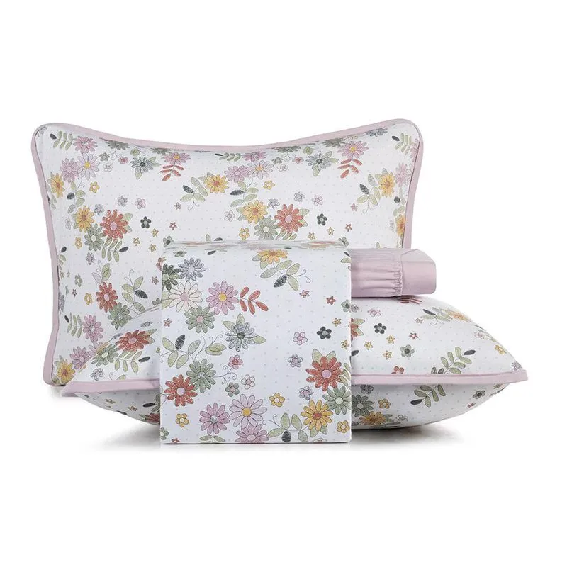 Jogo de Cama Casal 4 Peças Altenburg Malha Fio Penteado Florir