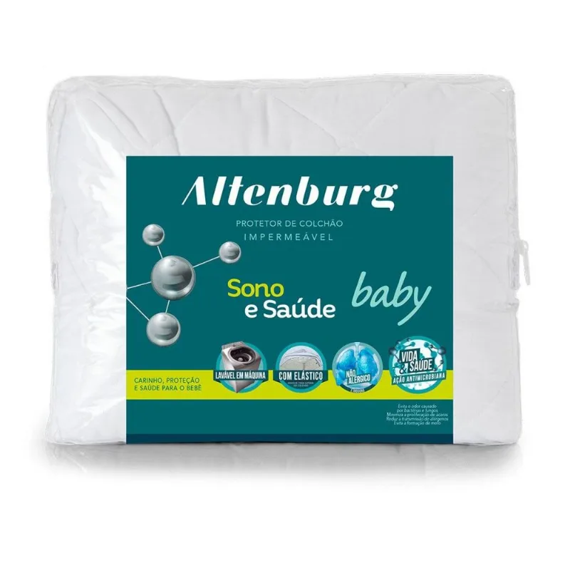 Protetor de Colchão Berço Impermeável 100% Algodão - Altenburg BRANCO - Altenburg