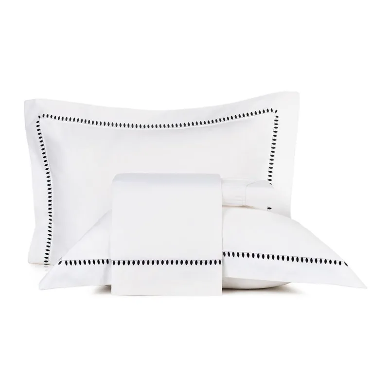Jogo de Cama Casal Altenburg Bordados em Cetim 300 Fios Cerclê Preto - Altenburg