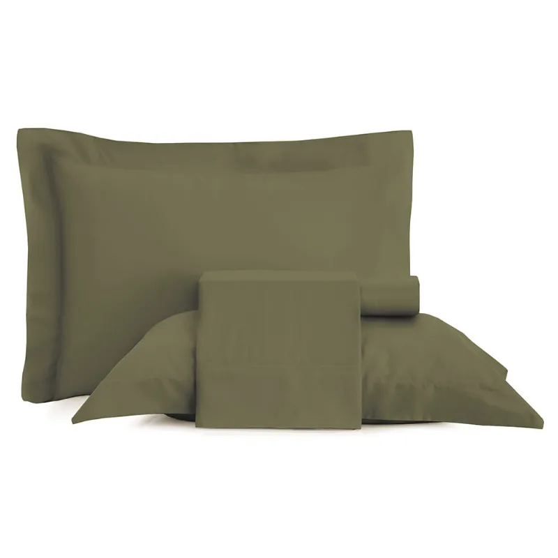 Jogo de Cama Altenburg Queen 300 Fios Cetim Sublime Oliva Verde - Altenburg