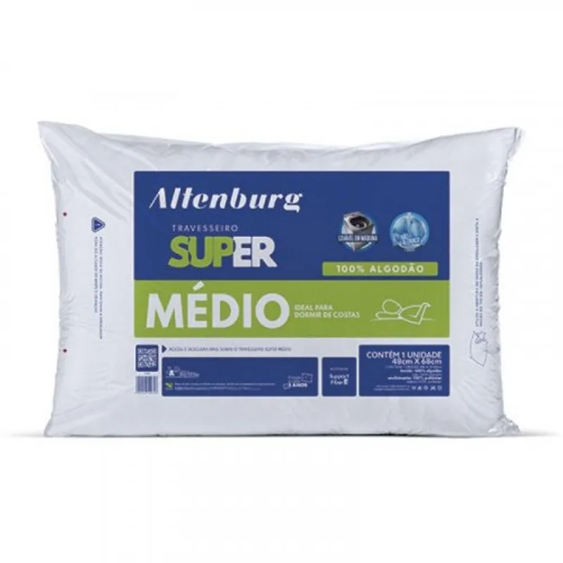 Almohada Soporte Medio Percal 180 Hilos