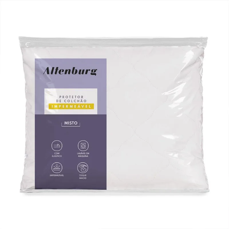 Protetor de Colchão King Altenburg com elástico Impermeável – Branco