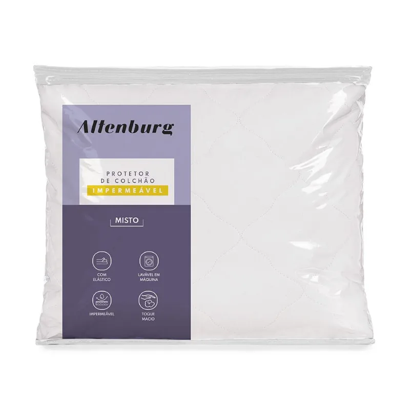 Protetor de Colchão Casal com Elástico Altenburg Impermeável Misto Branco