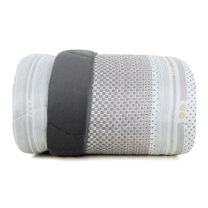 Edredom Casal Dupla Face Altenburg Blend Comfort Prisma Cinza