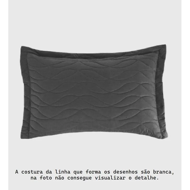 Porta Travesseiro Poliester 50cmx70cm Preto Altenburg