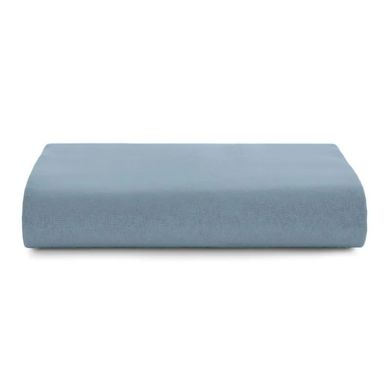 Lençol com Elástico Solteiro King Altenburg Malha Fio Penteado 100% Algodão Azul