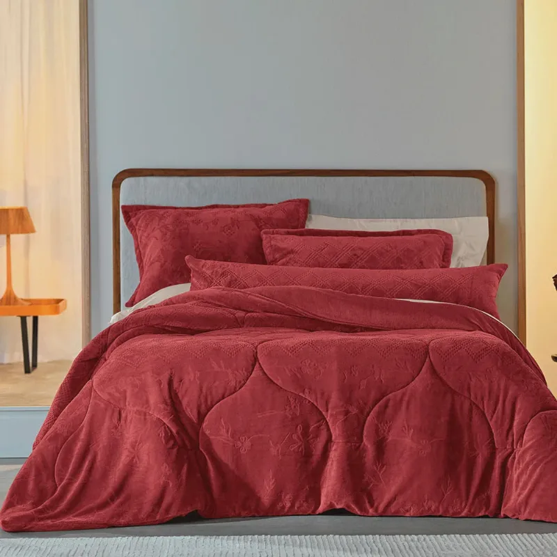 Edredom King Altenburg Blend Elegance Floratta Secrets Vermelho