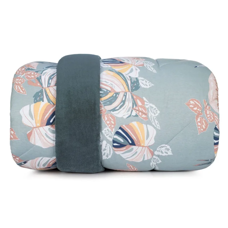 Edredom Dupla Face Blend Malha Solteiro - Tropical Color - Altenburg - Altenburg