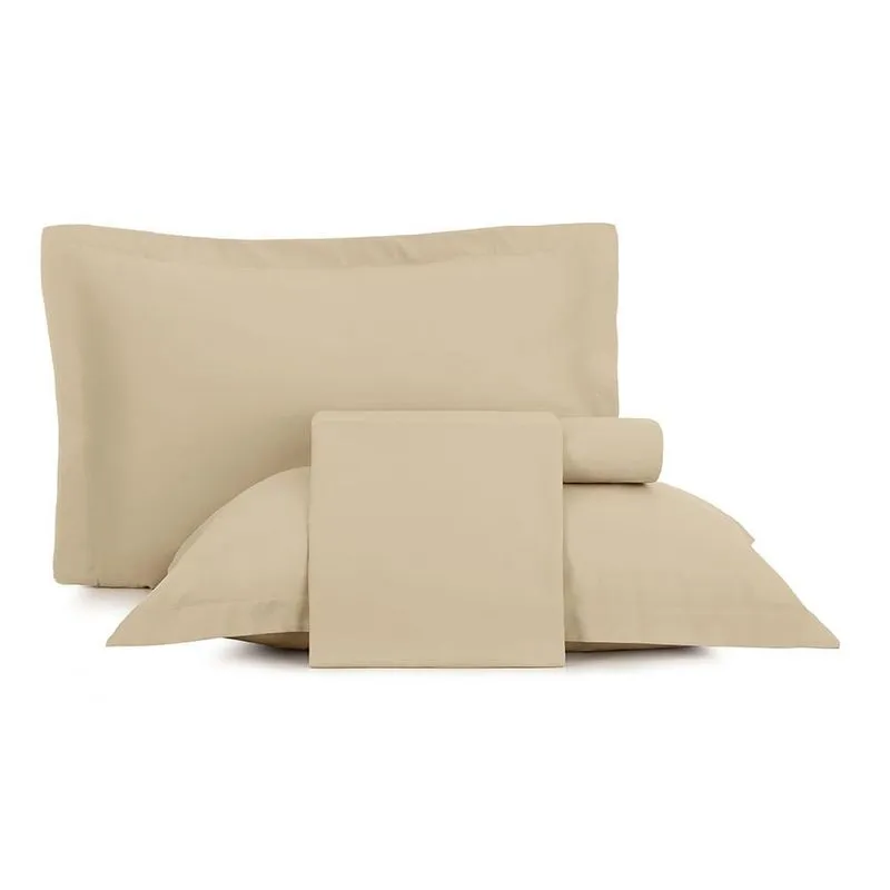 Jogo de Cama Queen 4 Peças Altenburg Toque Acetinado Bege