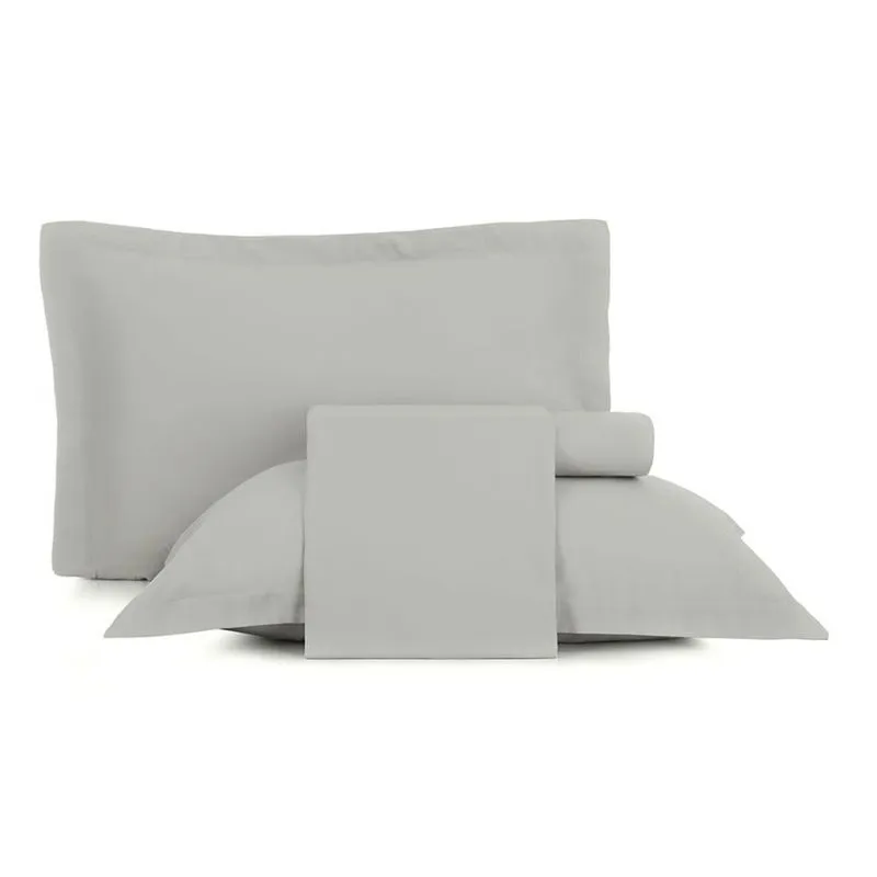 Jogo de Cama King 4 Peças Altenburg Toque Acetinado Cimento Queimado