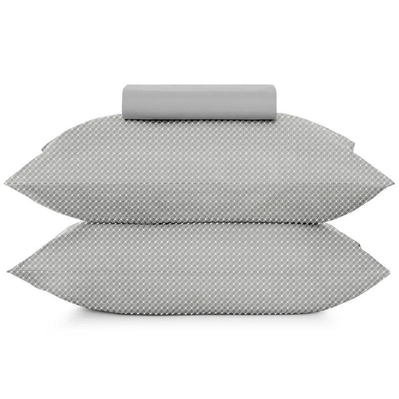 Jogo de Cama Casal 3 Peças Altenburg Toque Acetinado Slim Zinc