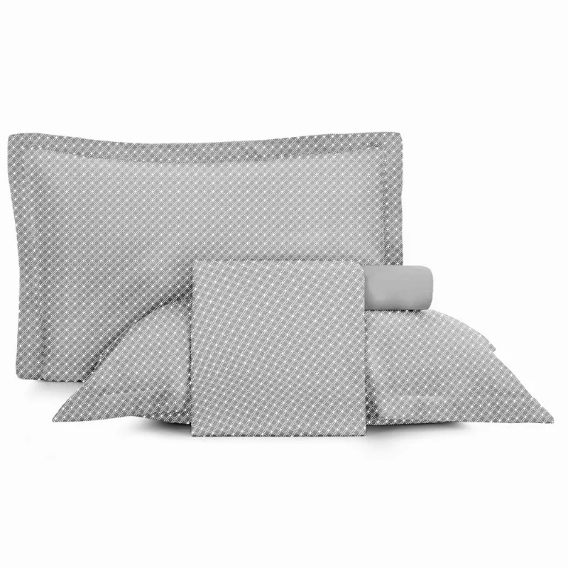 Jogo de Cama King 4 peças Altenburg Toque Acetinado Slim Cinza