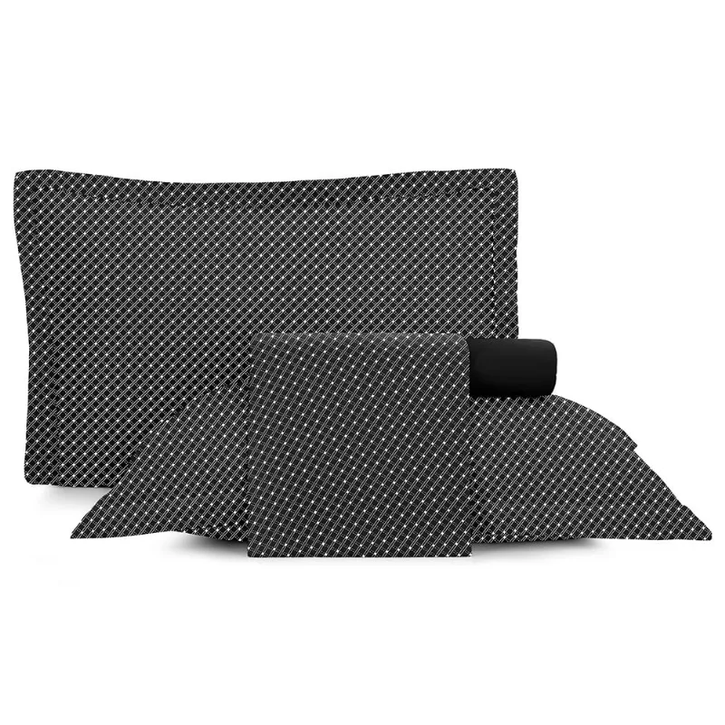 Jogo de Cama Casal 4 peças Altenburg Toque Acetinado Slim Preto