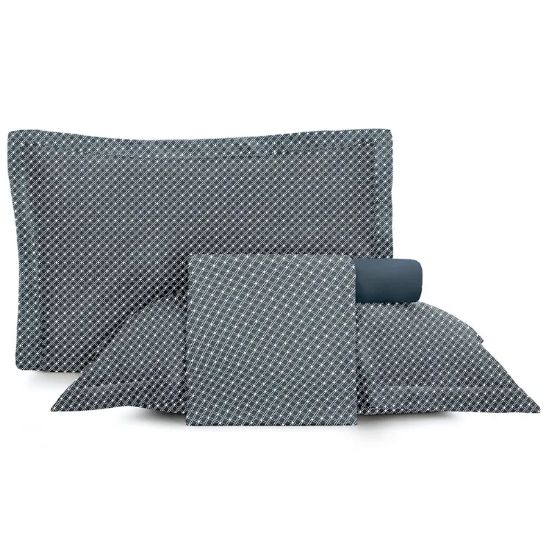 Jogo de Cama Queen 4 peças Altenburg Toque Acetinado Slim Marinho
