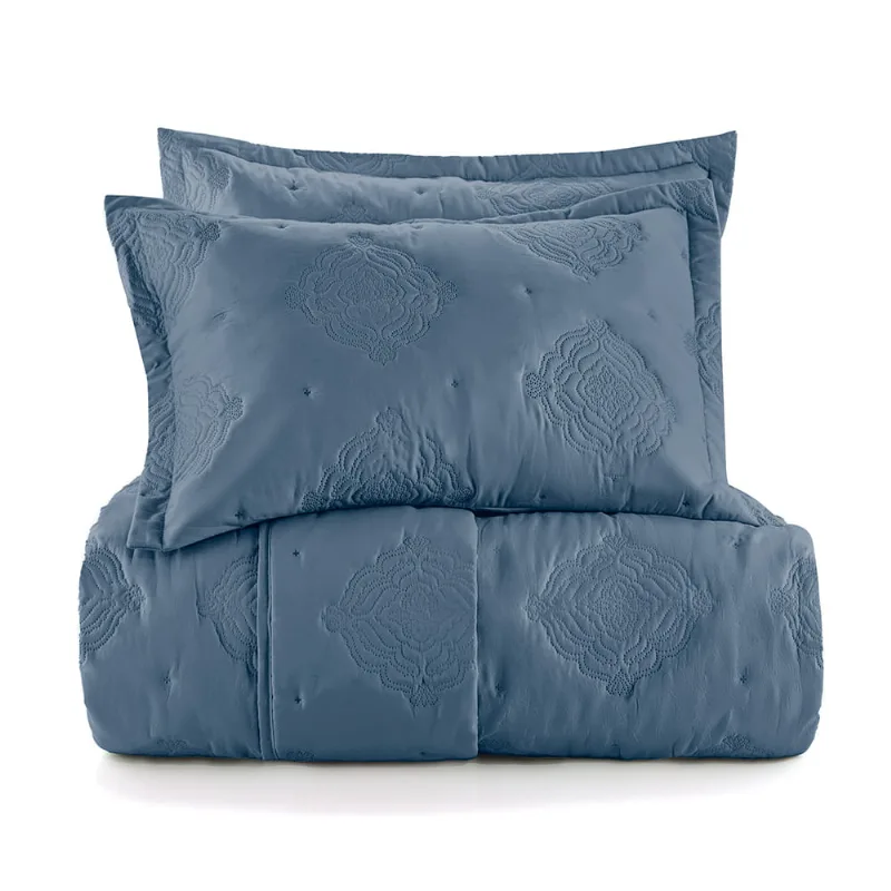Jogo de Cama Queen Altenburg 4 Peças Toque Acetinado Azul Dimensão - Altenburg