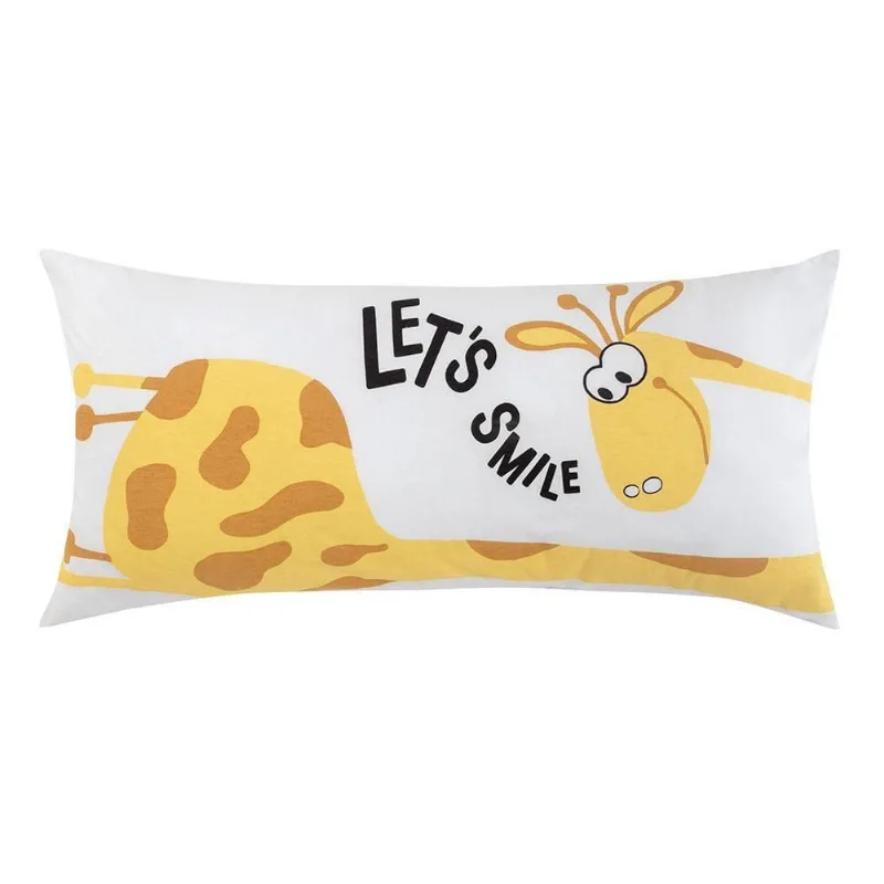 Fronha Para Body Pillow Infantil Mundo Kids 30cm X 65cm Malha Fio Penteado Estampado Altenburg - Altenburg