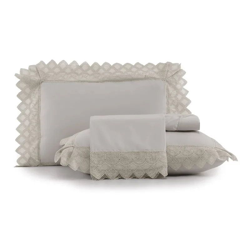 Jogo de Cama King 4 Peças Altenburg Bordados em Cetim 300 Fios Ballerina