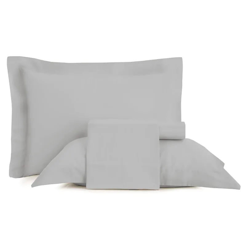 Jogo de Cama Casal Altenburg Cetim 300 Fios Cinza - Altenburg