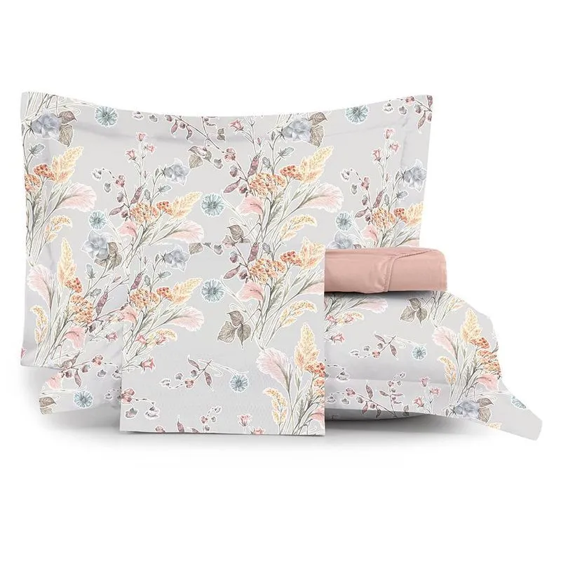 Jogo de Cama Queen 4 Peças Altenburg Toque Acetinado Campo Silvestre