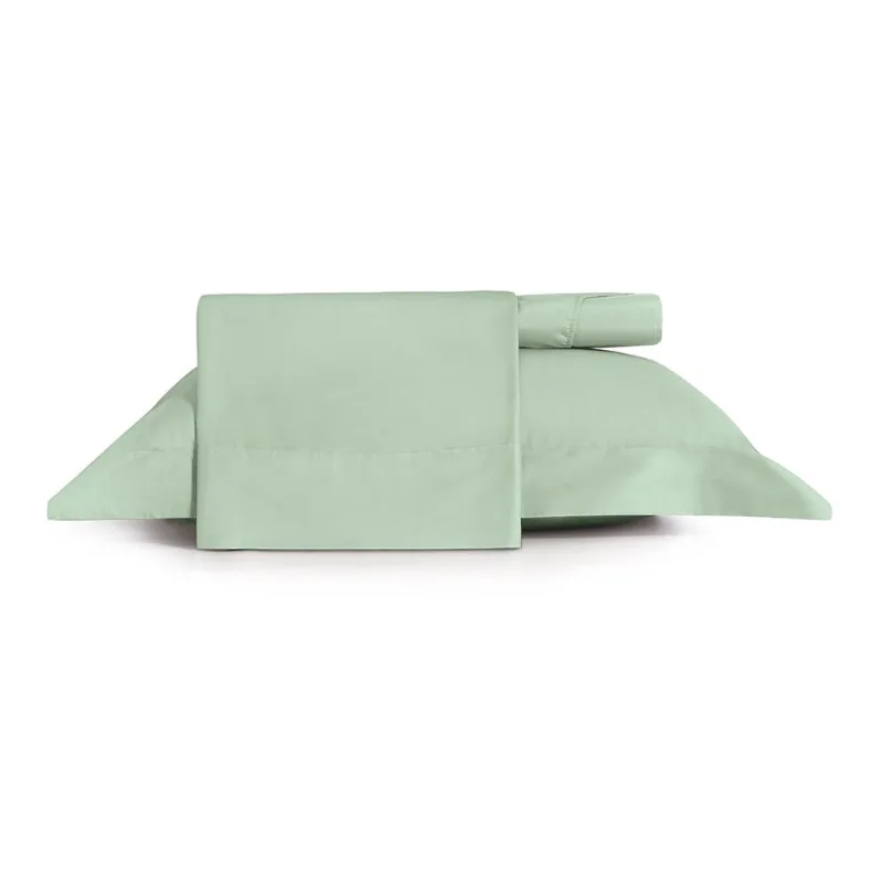 Jogo de Cama Solteiro King 3 Peças Altenburg Algodão Lux 200 Fios Verde Claro