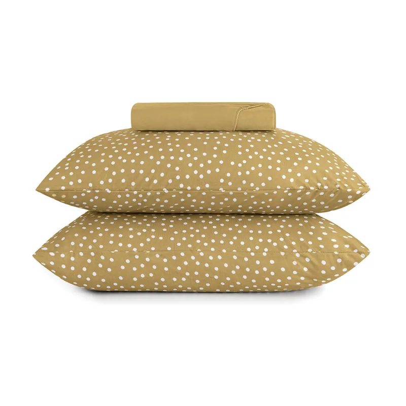 Jogo de Cama Casal Altenburg 3 Peças Malha 100% Algodão Amarelo Jogo de Cama Casal Altenburg 3 Peças Malha 100% Algodão
