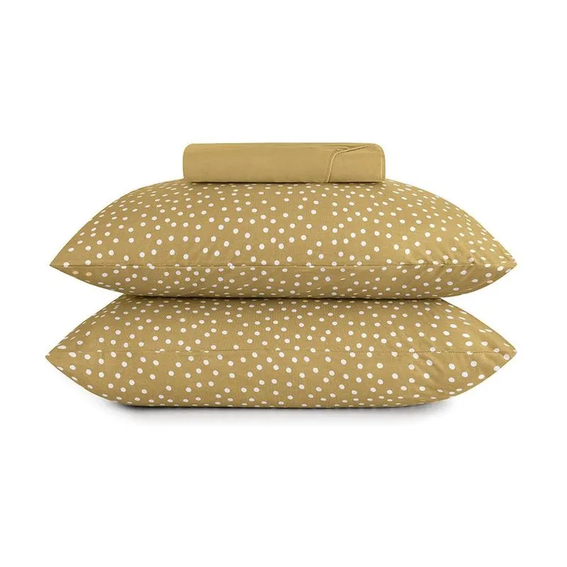 Jogo de Cama Queen 3 Peças Altenburg Malha Fio Penteado Bits Amarelo