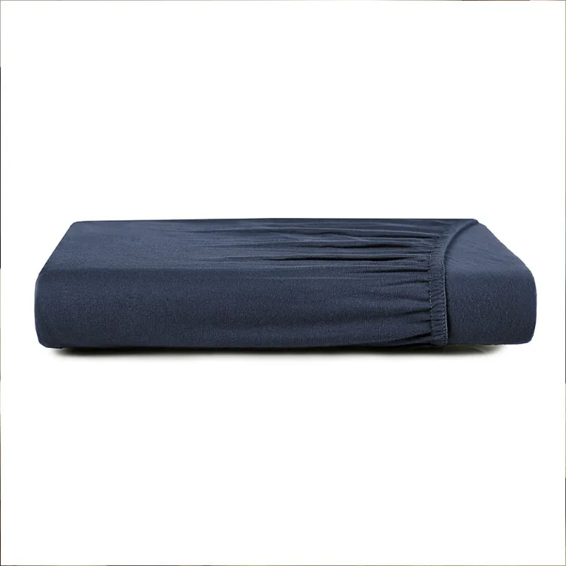 Lençol com Elástico Solteiro Liso Altenburg Malha Fio Penteado Azul Minimal