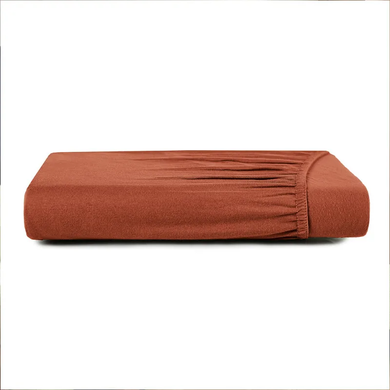 Lençol com Elástico King Altenburg Malha Fio Penteado Laranja Autumn - Altenburg