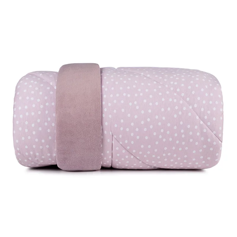 Edredom Queen Altenburg Blend Malha Bits Rosa