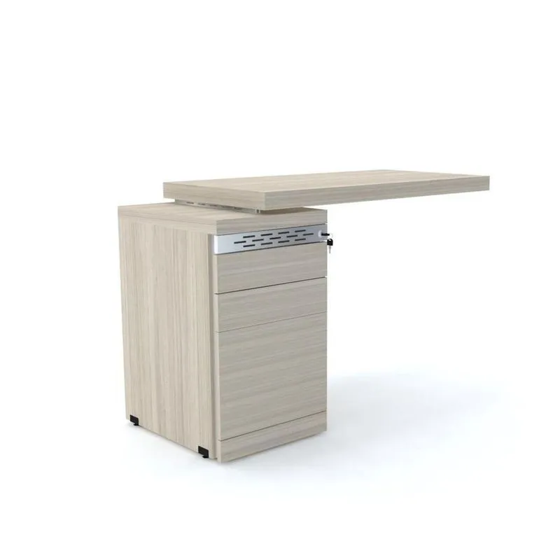 Mesa Complemento 106 X 50 Cm Pé Gaveteiro 3 Gavetas Pe50 Em Mdp Nogueira Casablanca