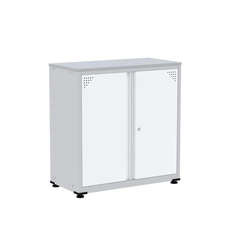 Armário De Aço Alto Para Escritório Linha Aço 842x800x400 - Ap406 Cinza/branco