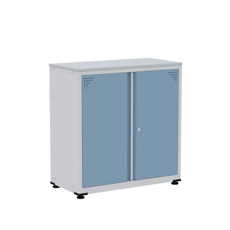 Armário De Aço Alto Para Escritório Linha Aço 842x800x400 - Ap406 Cinza/Azul Dali