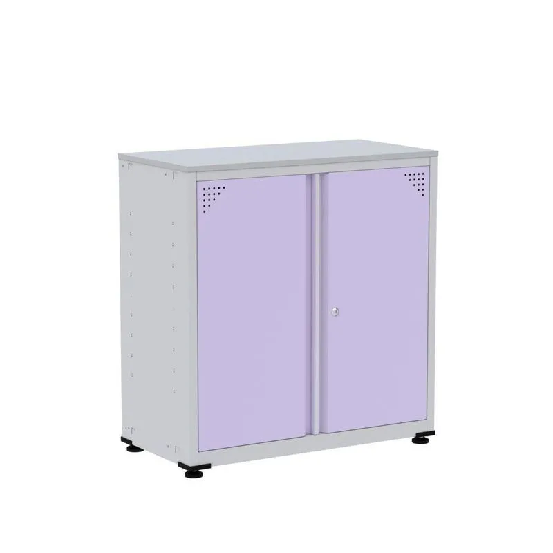 Armário De Aço Alto Para Escritório Linha Aço 842x800x400 - Ap406 Cinza/lilas