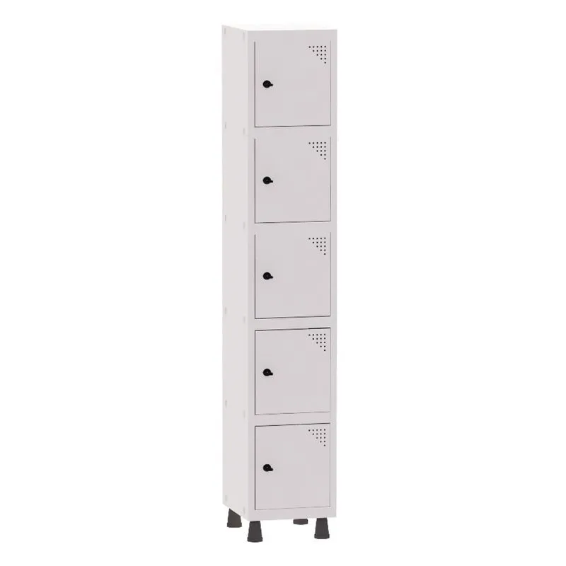 Armário Guarda Volume Locker Roupeiro 1 Vão 5 Portas Aço GRP501/5 Branco - Pandin