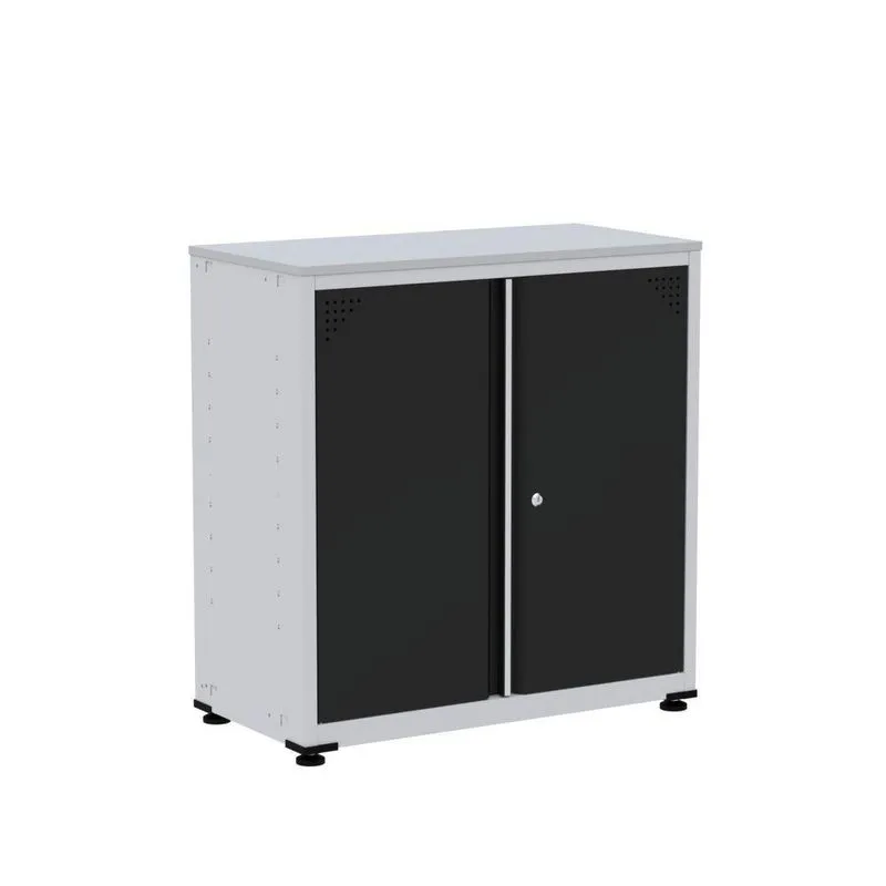 Armário De Aço Alto Para Escritório Linha Aço 842x800x400 - Ap406 Cinza/preto