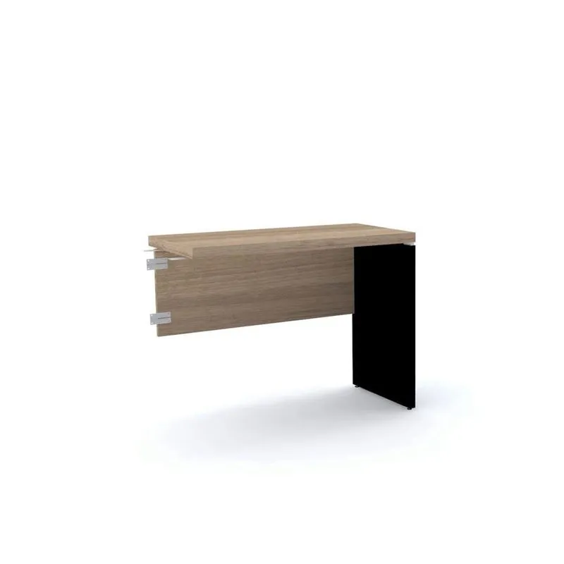 Mesa de Escritório Complemento 90 x 45 cm Pé Painel PE40 em MDP Cor Noce Naturalle Base Preta