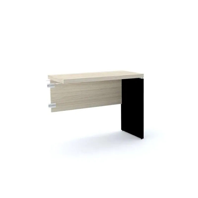 Mesa De Escritório Complemento 90 X 45 Cm Pé Painel Pe40 Em Mdp Nogueira Casablanca Base Preta