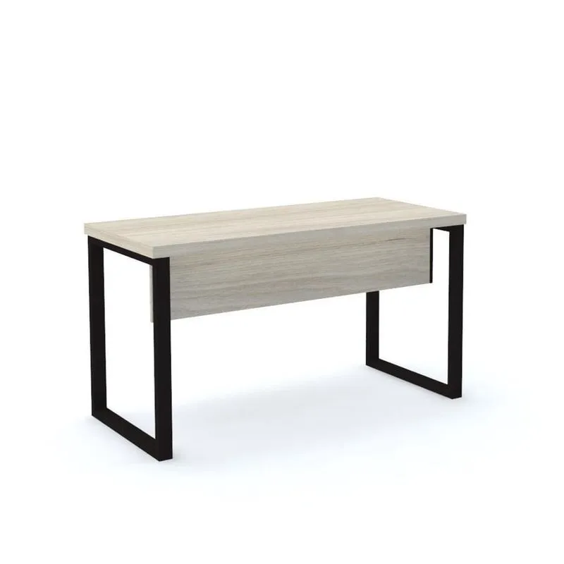 Mesa De Escritório Pé Tubular Pe40 Em Mdp 120 X 60 Cm Cor Nogueira Casablanca Base Preta