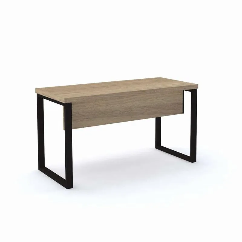 Mesa De Escritório Pé Tubular Pe40 Em Mdp 90 X 60 Cm Cor Noce Naturalle Base Preta
