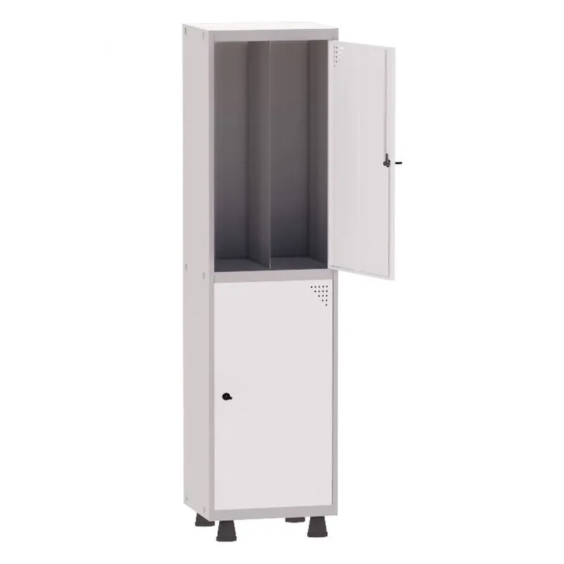 Armário Guarda Volume Locker Roupeiro Insalubre 1 Vãos 02 Portas GRP501/2INS Cinza e Branco - Pandin
