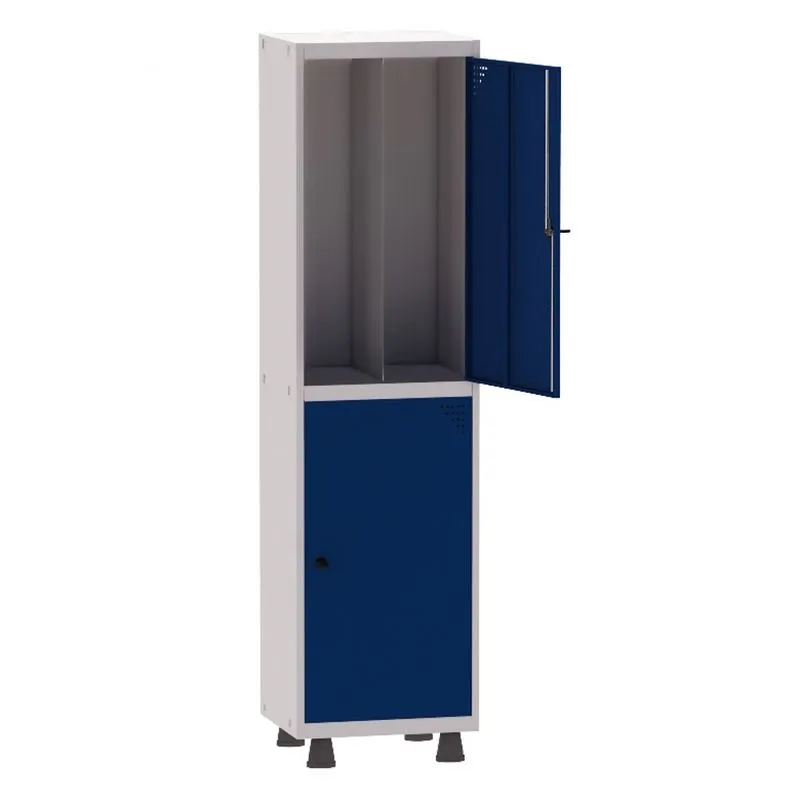 Armário Guarda Volume Locker Roupeiro Insalubre 1 Vãos 02 Portas GRP501/2INS Cinza e Azul Del Rey - Pandin