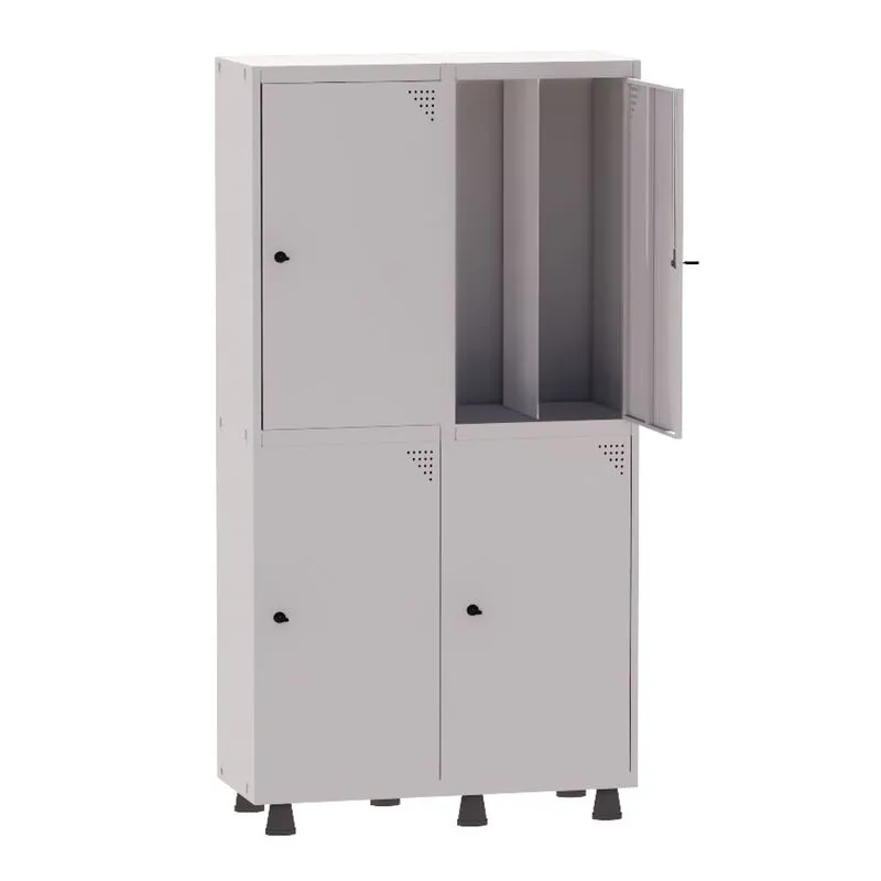 Armário Guarda Volume Locker Roupeiro Insalubre 2 Vãos 04 Portas GRP502/4INS Cinza - Pandin