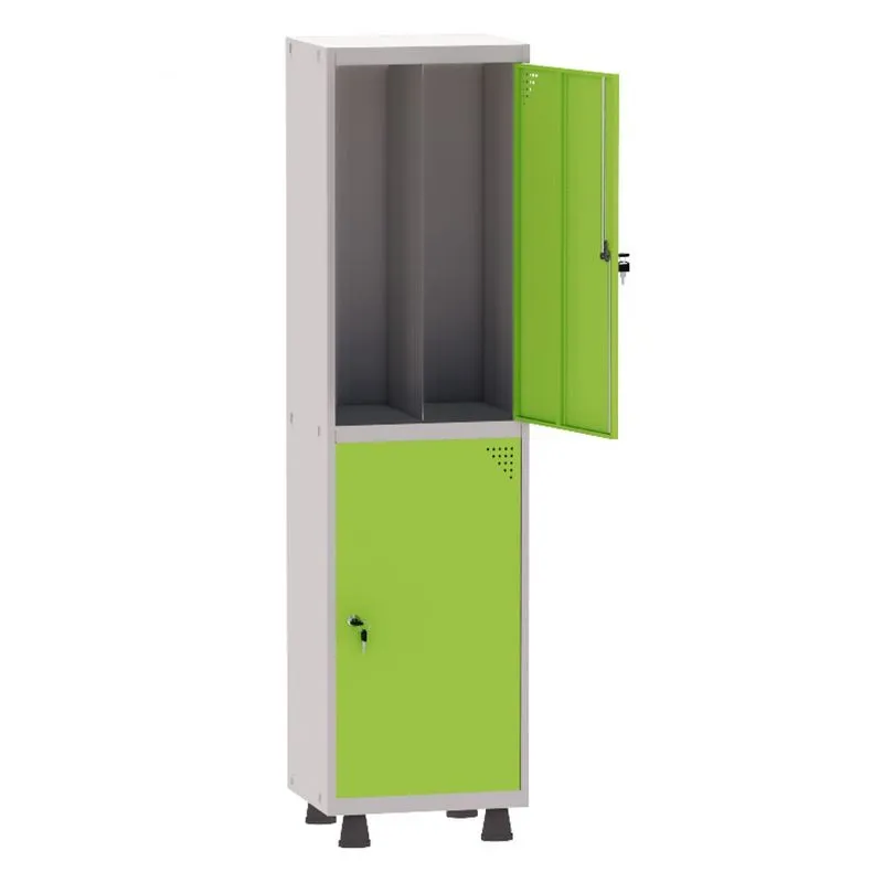 Armário Guarda Volume Locker Roupeiro Insalubre 1 Vãos 02 Portas GRP501/2INS Cinza e Verde Miró - Pandin