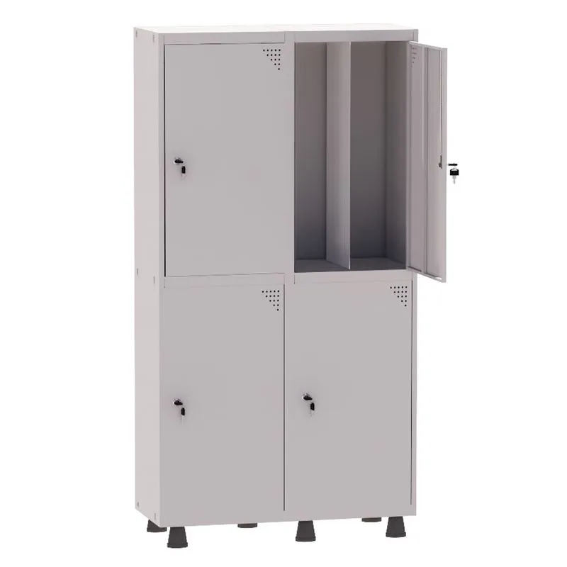 Armário Guarda Volume Locker Roupeiro Insalubre 2 Vãos 04 Portas GRP502/4INS Cinza - Pandin