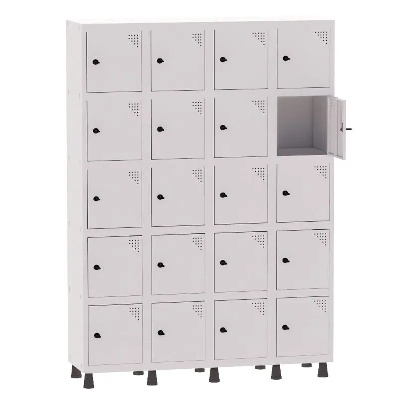 Armário Guarda Volume Locker Roupeiro 4 Vãos 20 Portas Aço GRP504/20 Branco - Pandin